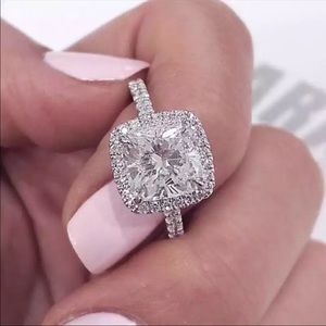 New Women’s 925 Silver Engagement Promise Diamond Ring 💍
